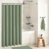 Aoibox Sage Green Waffle Textured Heavy Duty Fabric Shower Curtain for Bathroom, Luxury Weighted Polyester Cloth with 12 Hooks - 2 of 4
