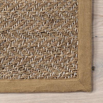Beige Seagrass Rectangular Indoor Area Rug, 5' x 8'