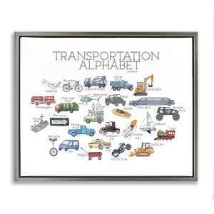 Stupell Industries Educational Transportation Alphabet Kids Learning Vehicles Cars Floating Frame Canvas Art - 1 of 4