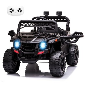 Ride on Car, 12V Kids Ride On Car Truck, Remote Control, Spring Suspension, Storage, Safety Belt,Kids 4 Wheeler Truck - 1 of 4
