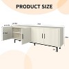 Dyonery 70 "grooved TV stand cabinet, modern TV stand in the entertainment center,control table with grooved doors and adjustable shelves,White/Black - 2 of 4