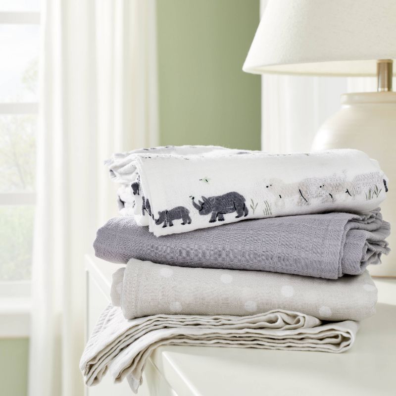Muslin Swaddle Blankets 3pk - Cloud Island&#8482; Two by Two Animals, 3 of 5