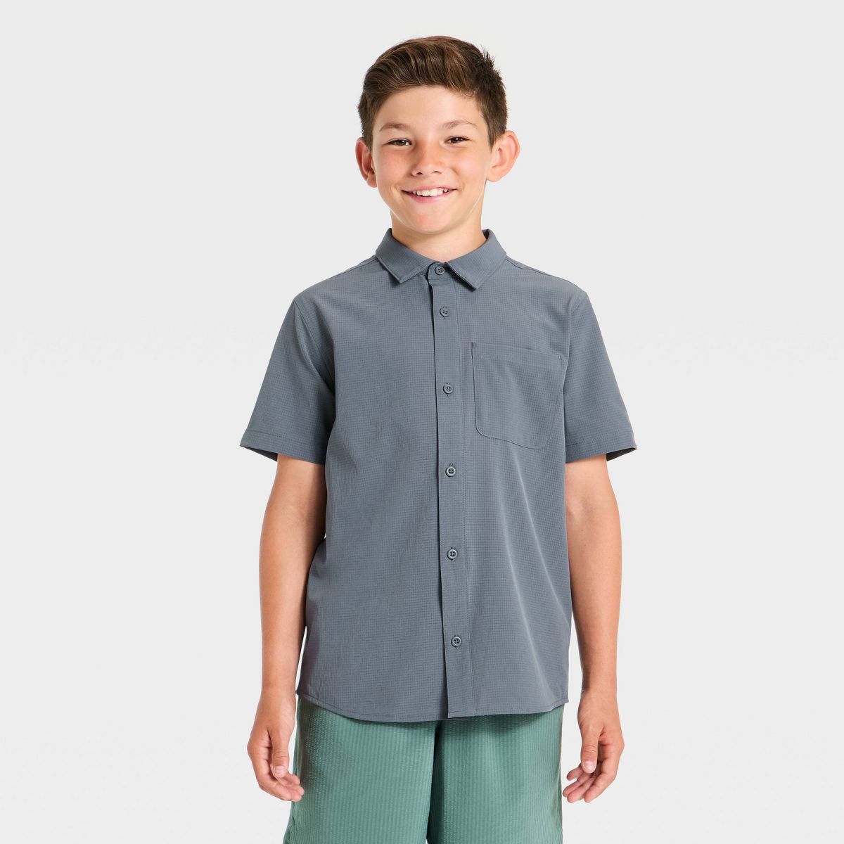 Boys' Textured Woven Shirt - All In Motion™ - thumbnail 4