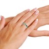 Guili Luxe Sterling Silver White Gold-Plated Chunky Eternity Band with Emerald & Cubic Zirconia for Timeless Beauty. Green or Blue, Sizes 6-8. - 2 of 3