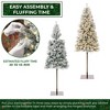 Casafield Pencil Pre-Lit Alpine Fir Realistic Artificial Holiday Christmas Tree with Metal Stand - 3 of 4