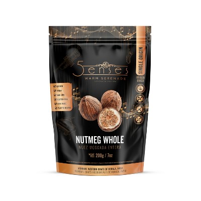 5Senses Nutmeg Whole | Warm Serenade | Natural, No Additives, Naturally Sun Dried and Handpicked | Resealable bag