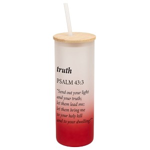 Elanze Designs Truth Light Lead Me Holy Psalm 43:3 Wrap-Around Design 25 Ounce Frosted Gradient Glass On-The-Go Coffee Travel Skinny Tumbler Mug Cup, - 1 of 1