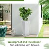 TOAOTBNBO Tall Planters Set of 2, Durable Planter with Vertical Stripes, Porch Plants with Drainage Holes and Bottom Tray - 4 of 4