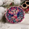 Mystical Yuletide Deer Pink Themed Ornament, Elegant Christmas Tree Decor | OrnamentallyYou - 4 of 4