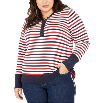 Tommy Hilfiger Womens Stripe Pullover Sweater
