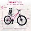 CAVINAS 24 Inch Shimano 6-Speed Bike with Disc Brakes for Girls and Boys,Mountain Bicycle with Leather Saddle and Grips,Pink - 3 of 4