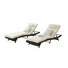 TiramisuBest 2-Piece Outdoor Rattan Chaise Lounge Set with Adjustable Backrest,Table & Cushion for Patio/Pool/Beach/Backyard/Garden(Light Gray) - 3 of 4