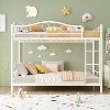 Metal Bunk Bed Twin Over Twin, Heavy Duty Bunkbeds Frame with Safety Guard Rails for Kids Boys GirlsSteel Bed for School, Bedroom Space-Saving - 3 of 4