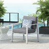 Okak Aluminum Patio Accent Chairs Upholstered Dining Chair for Outdoor Use,Set of 1/2,Modern Lounge Chair for Garden&Backyard - 2 of 4