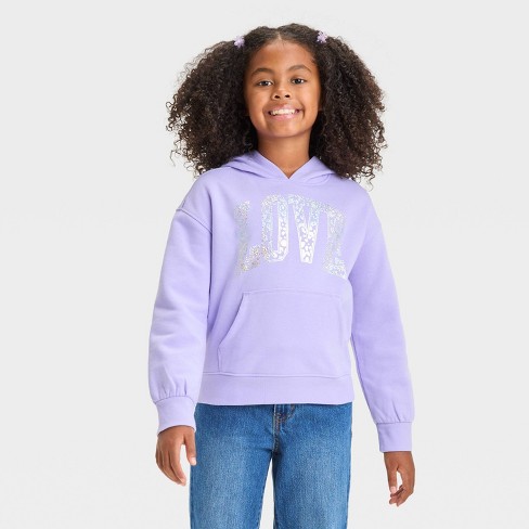 Girls love Pull Over Fleece Hoodie Cat Jack Lavender S Target