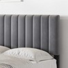 Full Size Bed Frame with Adjustable Headboard, Velvet Upholstered Platform Bed Frame with Strong Wooden Slats,Grey - 3 of 4