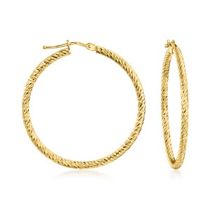 Ross-Simons Italian 10kt Yellow Gold Diamond-Cut Hoop Earrings - 1 of 4