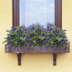 GAOMON Artificial Lavender Plant with Stake, Faux Purple Flower Bush for Outdoor & Indoor Decor, Patio, Garden, Porch, Window Box - 1 of 4