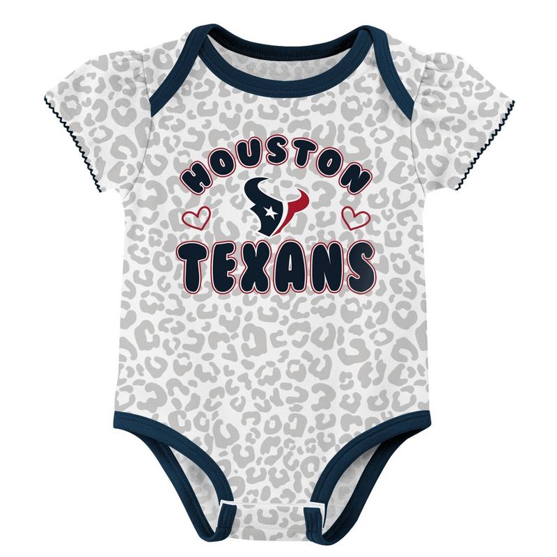 NFL Houston Texans Baby Girls&#39; Onesies 3pk Set, 2 of 5