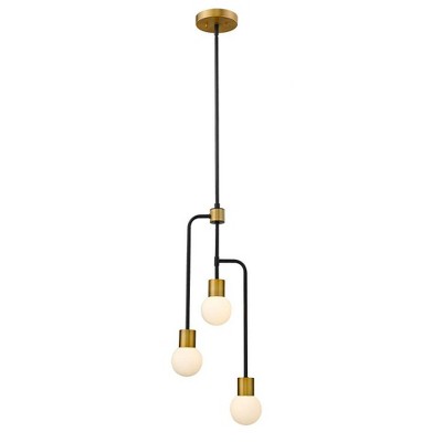 Z-Lite Neutra 3 - Light Chandelier in  Matte Black/Foundry Brass