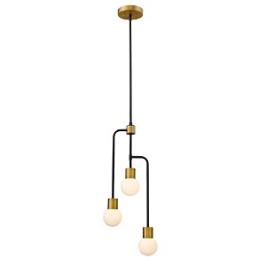 Z-Lite Neutra 3 - Light Chandelier in  Matte Black/Foundry Brass - 1 of 3
