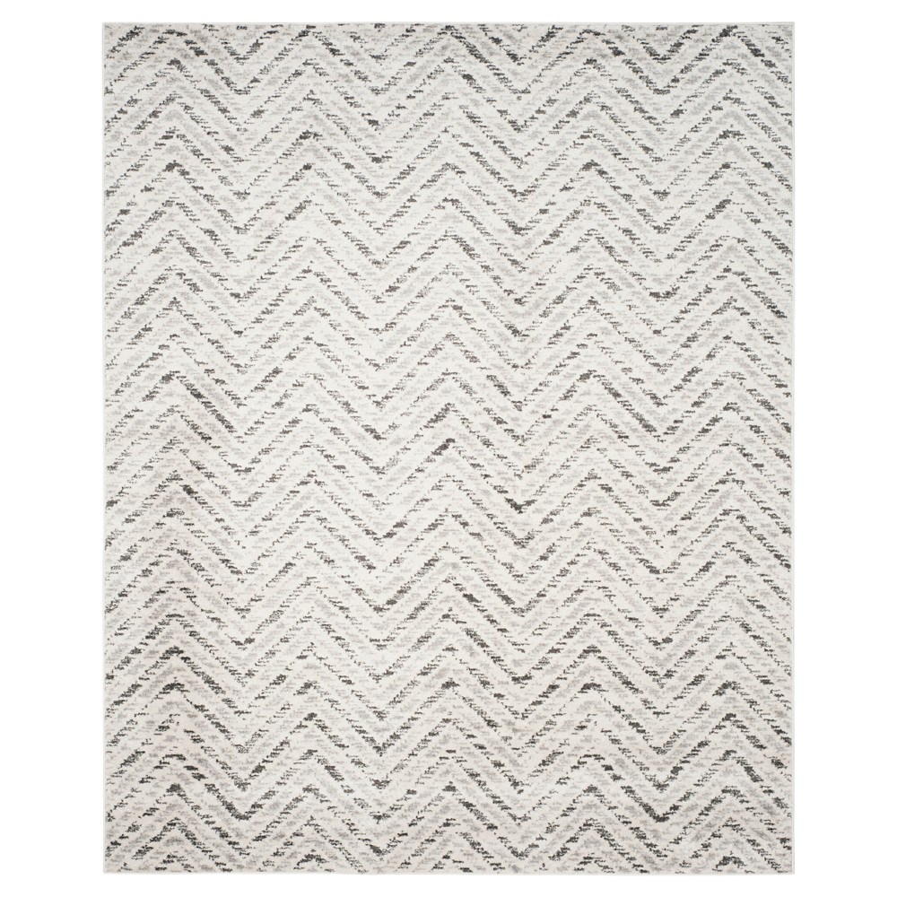 9'x12' Adirondack Chevron Rug Ivory/Charcoal - Safavieh