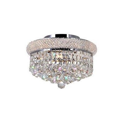 CWI Lighting Empire 3 Light Flush Mount With Chrome Finish