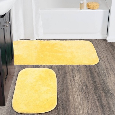 Rubber Ducky Yellow Nylon Washable Bathroom Rug Set