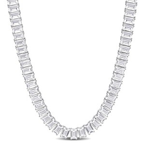 EVERLY JEWELRY | Sterling Silver 73.5 CT TGW Created White Sapphire Tennis Necklace, 18-inch - 1 of 4