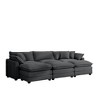 Oversized Modular Sofa Bed Set with 3 Ottomans - 3 of 4