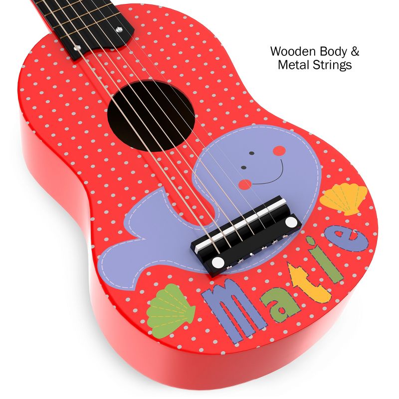 Kid's Toy Acoustic Guitar with 6 Tunable Strings, Real Musical Sounds- Colorful Instrument for Toddlers, Children Learning to Play Music by Toy Time, 3 of 7