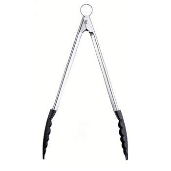 Dynamic 12 Locking Tongs with Silicone Heads, Red