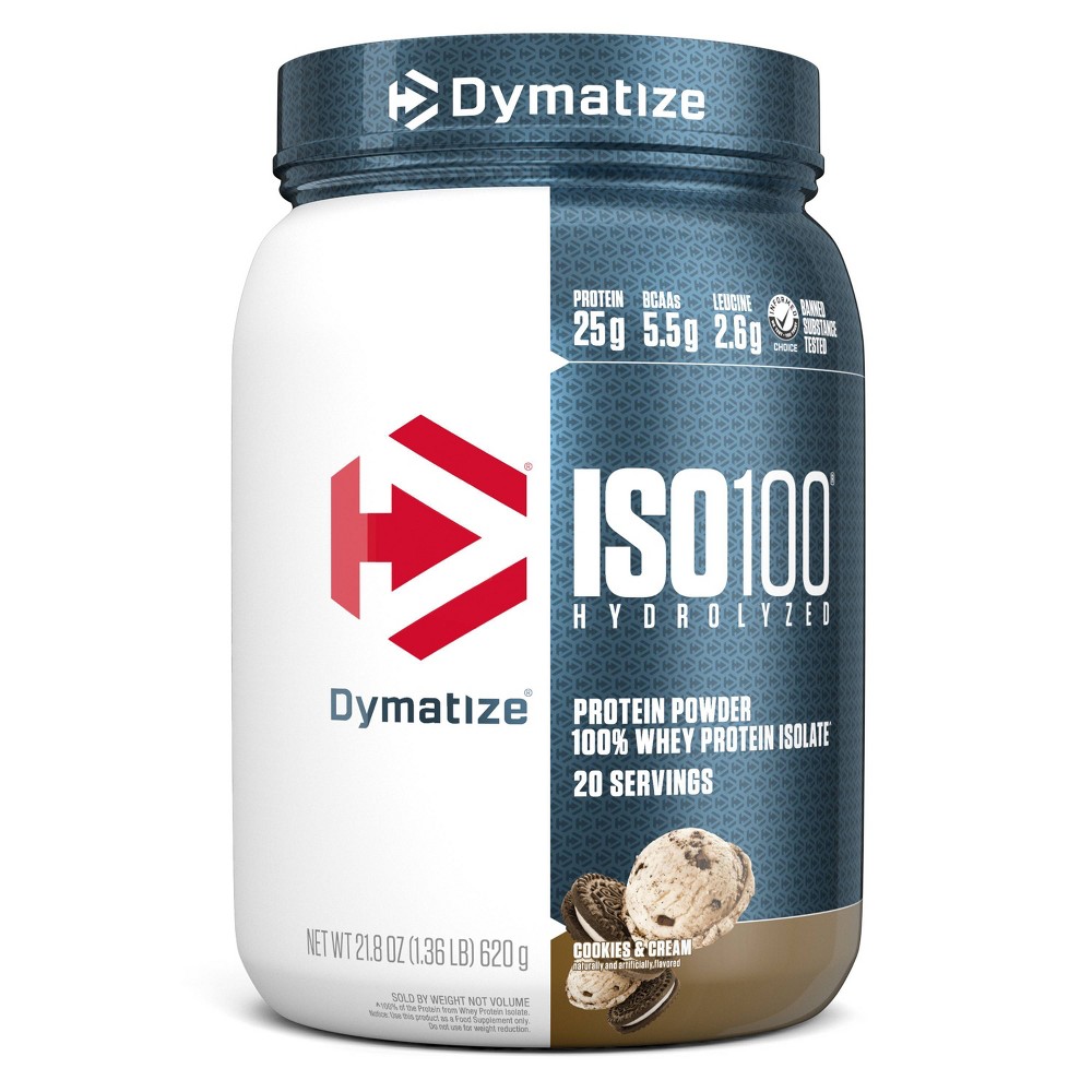 UPC 705016600359 product image for Dymatize 100% Whey Isolate Protein Powder - Cookies & Cream - 1.36lbs | upcitemdb.com