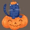 Women's Design By Humans Halloween Cat In A Pumpkin By wubbadub Racerback Tank Top - 2 of 3