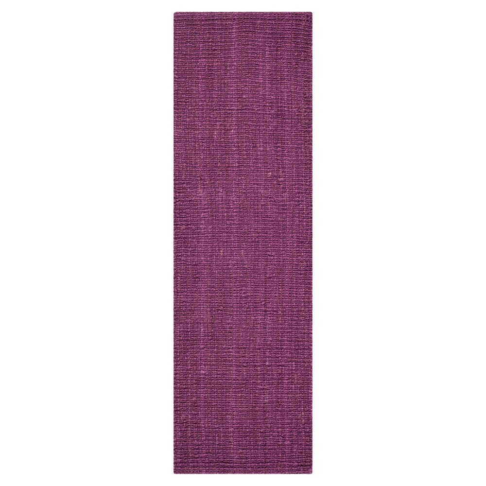 2'6inx6' Serena Natural Fiber Runner Purple - Safavieh