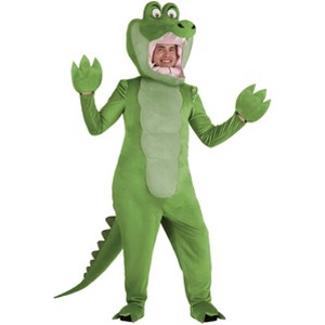 HalloweenCostumes.com Peter Pan Tick-Tock Crocodile Costume | Officially Licensed Disney Alligator Adult Jumpsuit With Headpiece - 1 of 4