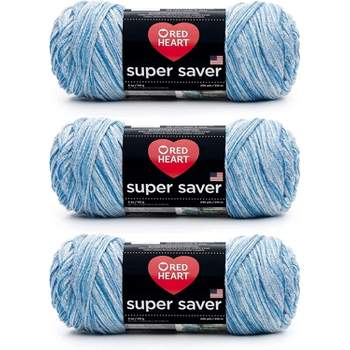Red Heart Super Saver Soft Acrylic Yarn Beginners Knit Kit, with 12 Pack of 50g/1.7 oz. 4 Medium Worsted Yarn and Acceessories Knitting & Crocheting