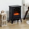 SEVOBAL Fireplace Insert Heater Mantel 3D Flame Fireplace Stove Bottom Air Outlet Fire Place Panoramic Fire Place Heater, Black, 16.9"*12.2"*21.7" - 2 of 4