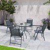 Crestlive Products Set of 4 Patio Folding Chairs 4-Pack Dining Chairs Outdoor Portable Sling with Armrest - 3 of 4