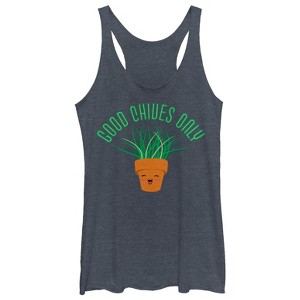 Women's CHIN UP Good Chives Only Racerback Tank Top - 1 of 3