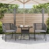 vidaXL Outdoor Patio Chairs - Poly Rattan with Cushions, Gray Seating for Garden & Patio - Modern Design, Weather-Resistant Frame - 3 of 4