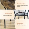 Zevemomo 3-Piece Round Bar Table and Chair Set, Small Dining Table for 2, with 2 Upholstered Stools,for Kitchen, Dining Room & Bistro-Rustic Brown - 3 of 4