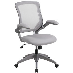 Emma and Oliver Mid-Back Mesh Swivel Ergonomic Task Office Chair with Gray Frame & Flip-Up Arms - 1 of 4