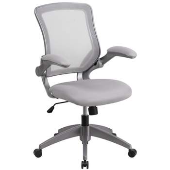 Emma and Oliver Mid-Back Gray Mesh Swivel Ergonomic Task Office Chair with Gray Frame