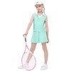 Kids Girls Tennis Golf Dress Outfit Sleeveless Dress with Pockets Athletic Skorts and Polo Tank Top Sets - 3 of 4