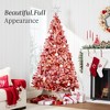 Best Choice Products Pre-Lit Red Christmas Pine Tree w/ Flocked Branches, Warm-White Lights - 3 of 4