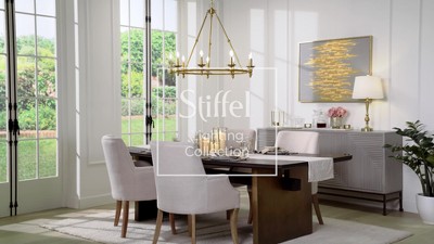 Antique Gold 9-Light Brass Wagon Wheel Chandelier