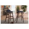 Baxton Studio 2pc 30" Fabric Upholstered Wood Finishing Barstool Dark Blue: Mid-Century Modern, Rubberwood Frame, Fixed Height - 4 of 4