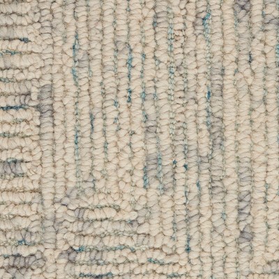 Ivory/Grey/Teal 8' x 10' Hand-Tufted Wool Rectangular Rug