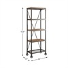 Millwood 26" 5 Shelf Metal Bookcase in Pine - Lexicon - 4 of 4